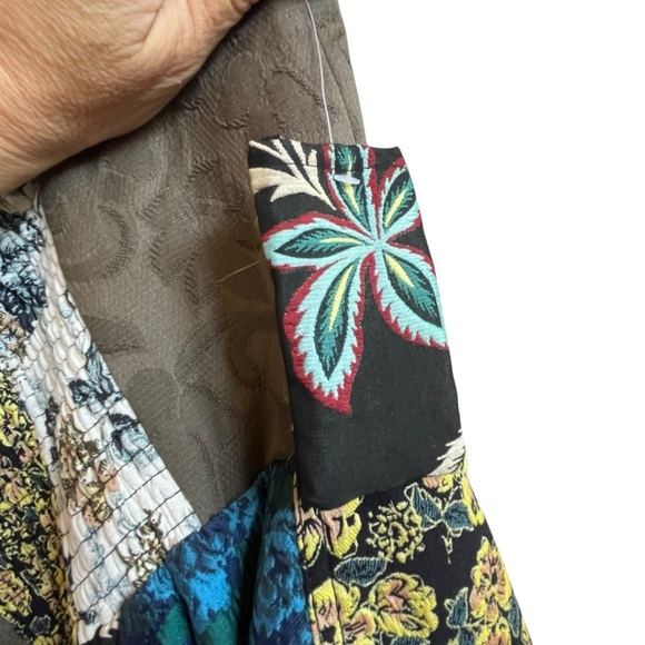 NWOT Anthropologie Floral Patchwork Sweetheart Strapless A Line Midi Dress SZ 6 - Picture 12 of 16